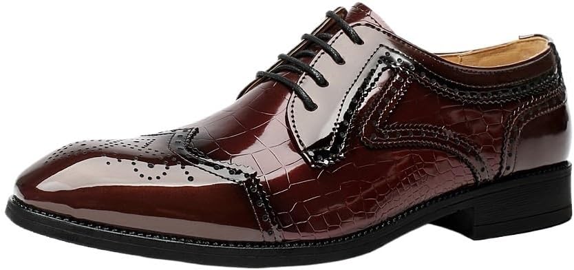 

Мужские классические туфли, повседневные деловые кожаные оксфорды и дерби, шнуровка, слипоны, для вождения, удобные, для вечеринок и свадеб Zestrelax, красный