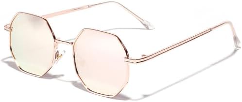 

Модные ретро-солнцезащитные очки для женщин и мужчин, многоугольные винтажные солнцезащитные очки, модные женские солнцезащитные очки с защитой от УФ-излучения UV400 MTZJH, Rose Pink