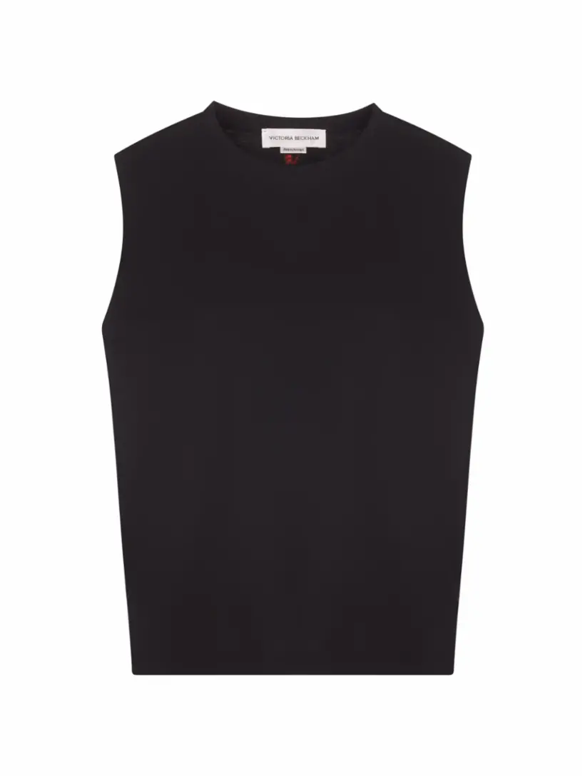 

Хлопковый топ с логотипом Victoria Beckham, черный