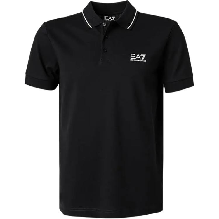 Поло с коротким рукавом с принтом логотипа ea7 EMPORIO ARMANI, черный — фото 3