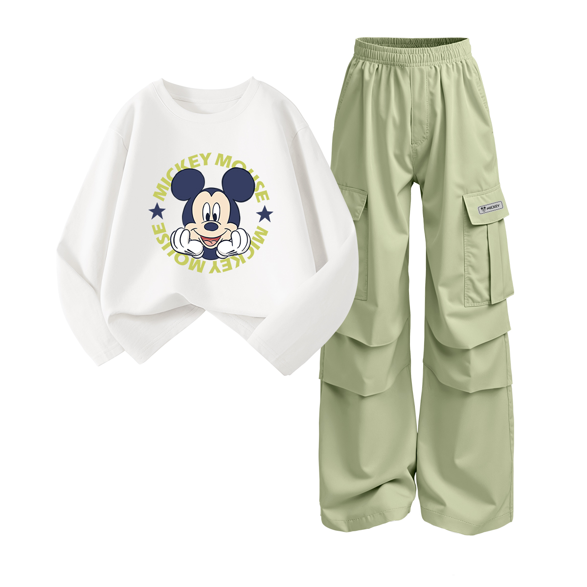 

Повседневная спортивная одежда для детей 3-7 лет Disney, белый/зеленый