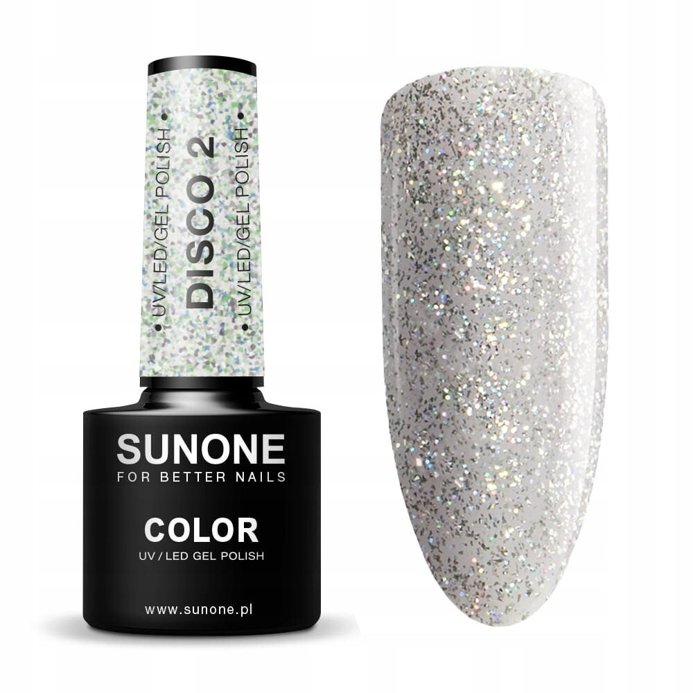 

Гибридный лак Sunone Disco 2 с блестками 5мл