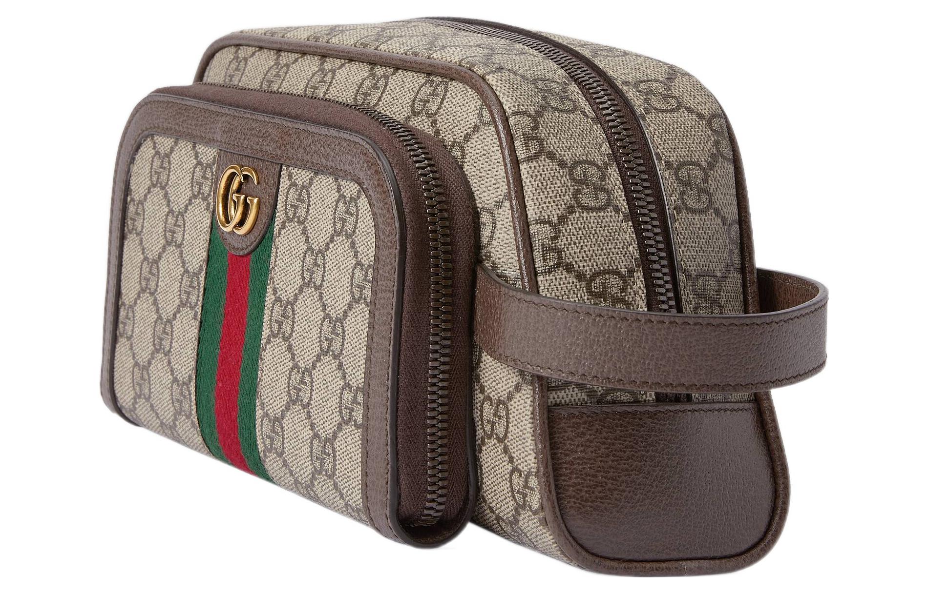 GUCCI Косметичка Ophidia из холста с кожаной окантовкой — фото 2