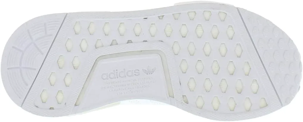 Детские кроссовки Adidas NMD R1 для девочек с шнуровкой - повседневные, фиолетовые, белый — фото 4