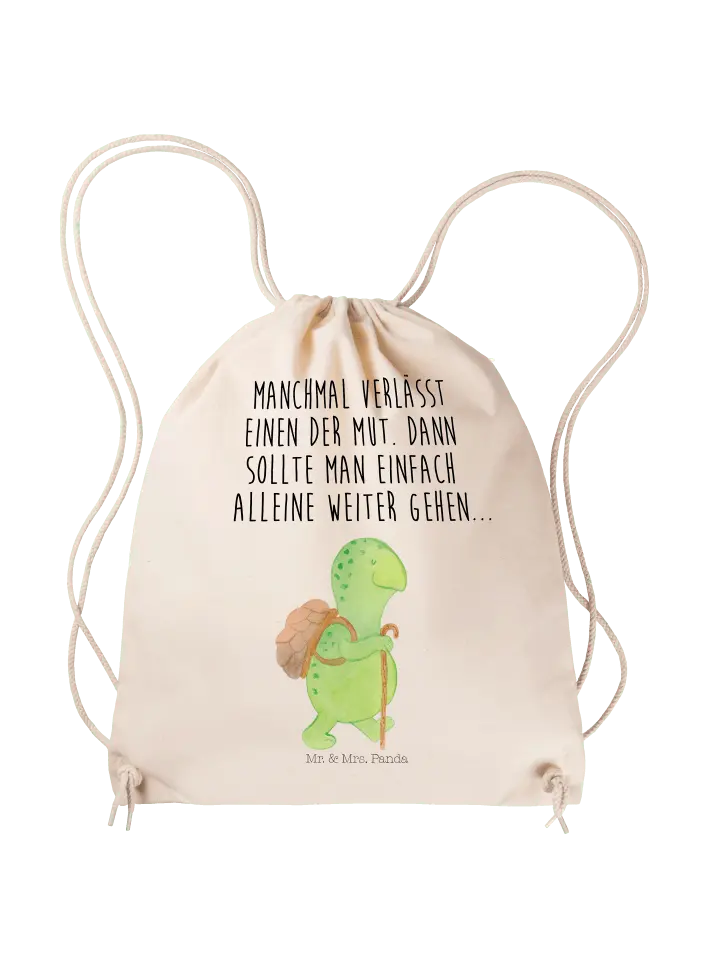

Спортивная сумка Mr & Mrs Panda Sportbeutel Schildkröte Wanderer, кремовый