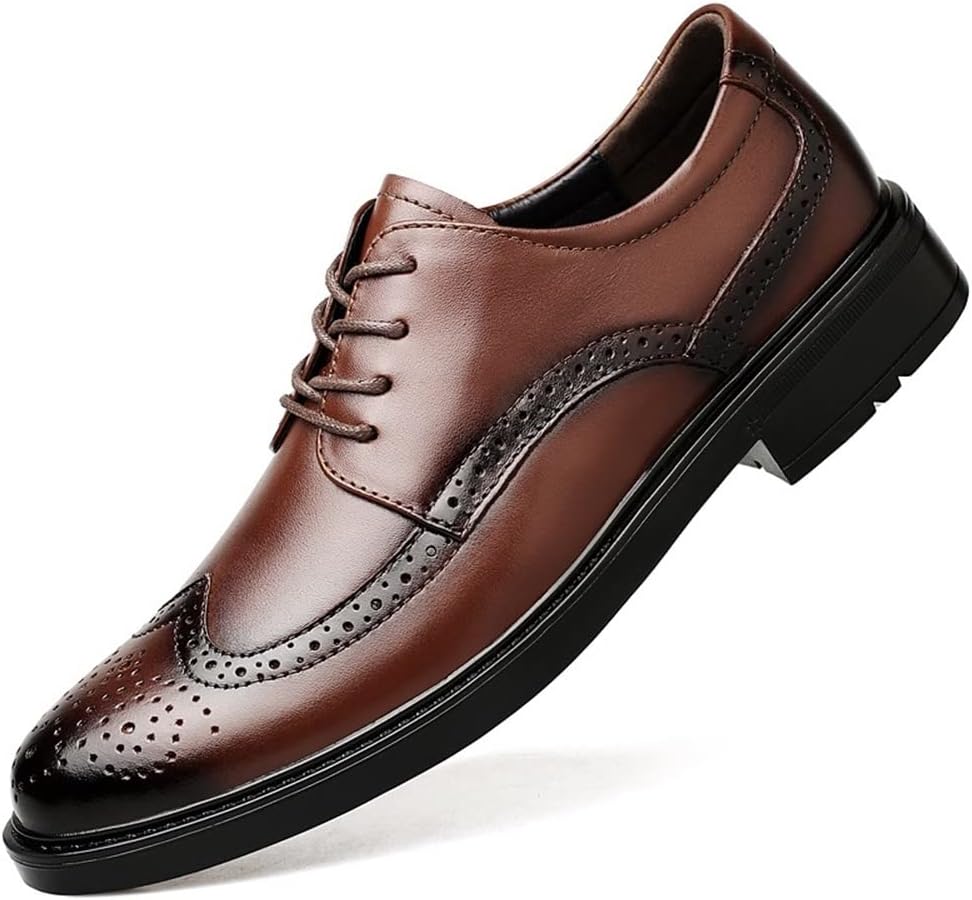 

Мужские оксфорды EVSER с шнуровкой, потертой носовой частью, броги с тиснением и крыловидным мысом, дерби с резиновой подошвой, противоскользящие, с каблуком-блоком, антискользящие, деловые (Цвет: коричневый, Размер: 10.5)