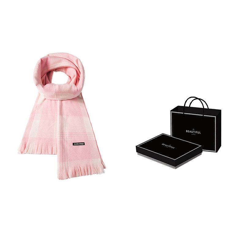 

Вязаный шарф унисекс, Light Pink, Houndstooth Box