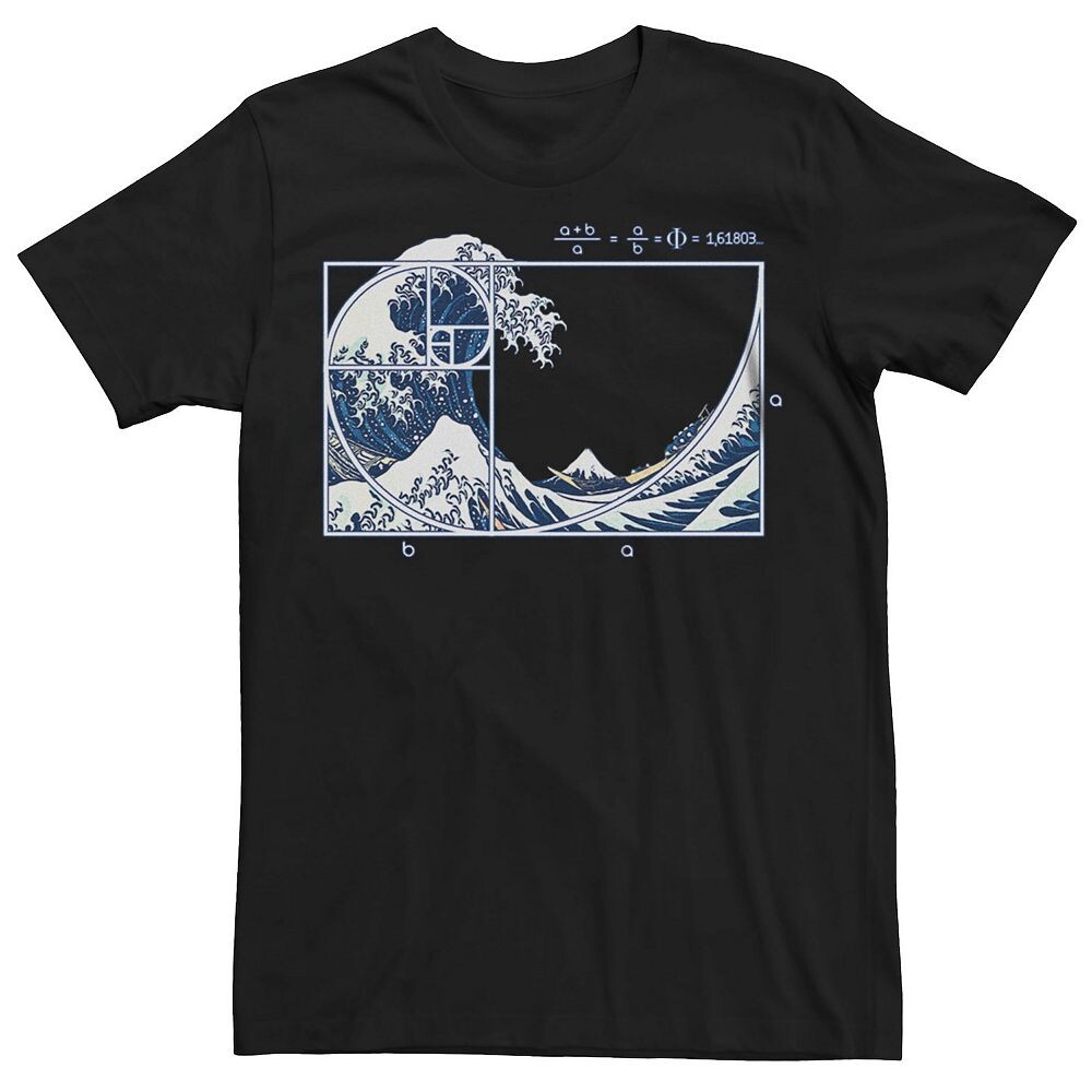 

Мужская футболка с рисунком The Great Fibonacci Wave Licensed Character, черный