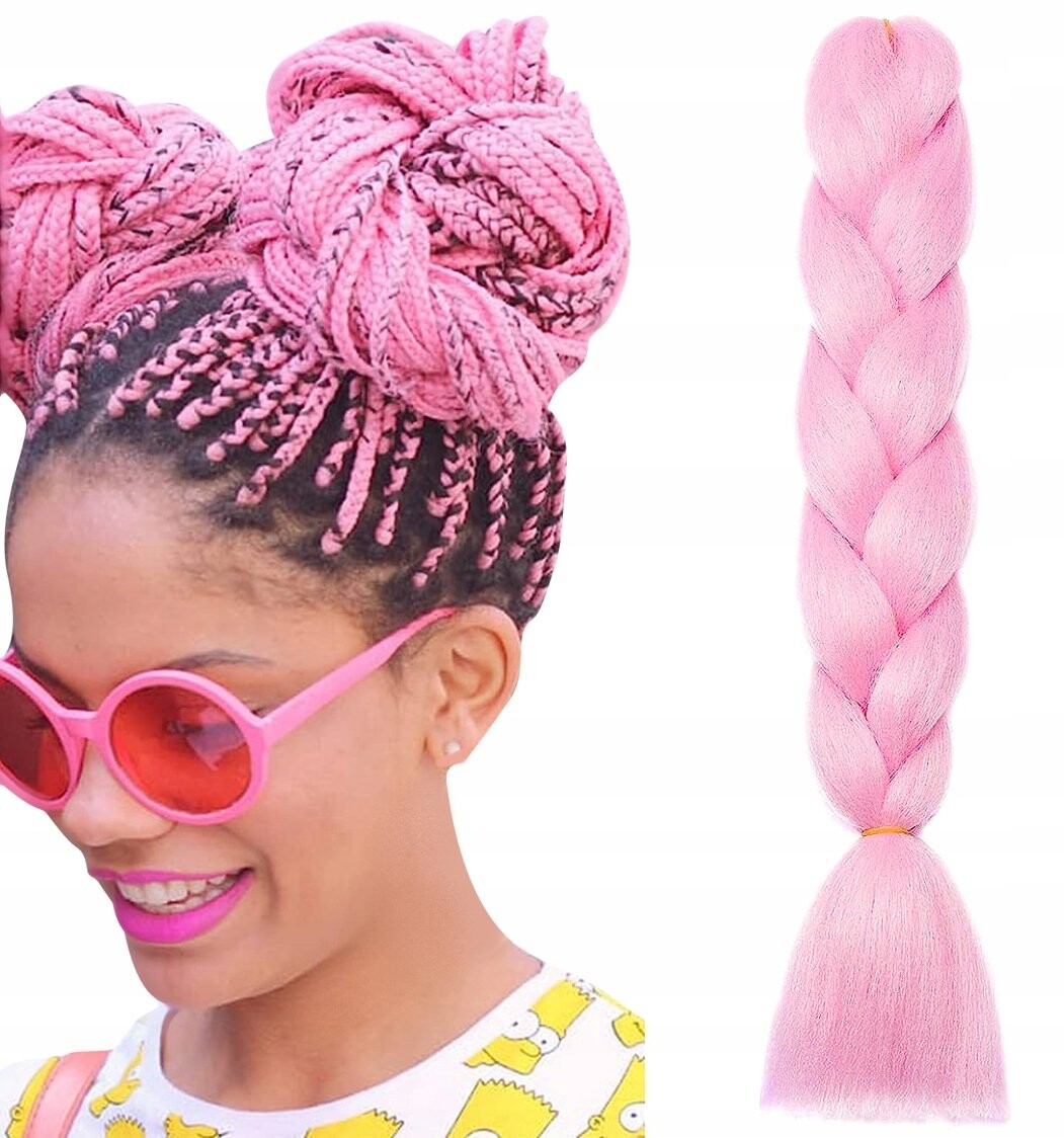 

Синтетические волосы, косы, светло-розовые пряди Mawe