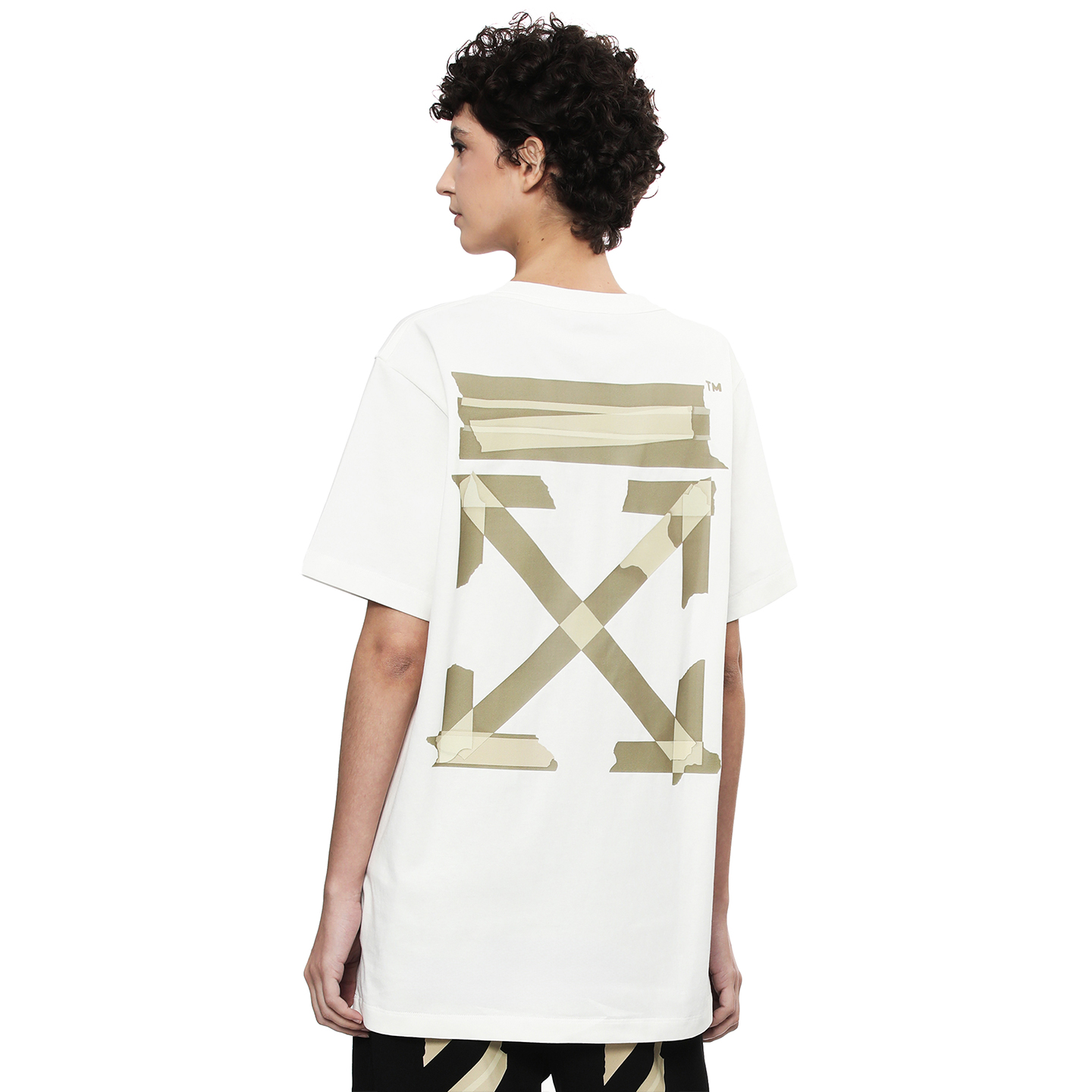 OFF-WHITE OFF WHITE Футболки Unisex Бежевые Crew Neck Moderate Heavyweight — фото 4