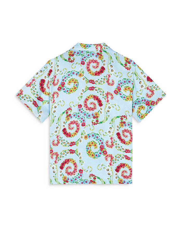 Рубашка для мальчиков Giavanese Floral Barocco Camp - Little Kid, Big Kid Versace, синий — фото 2