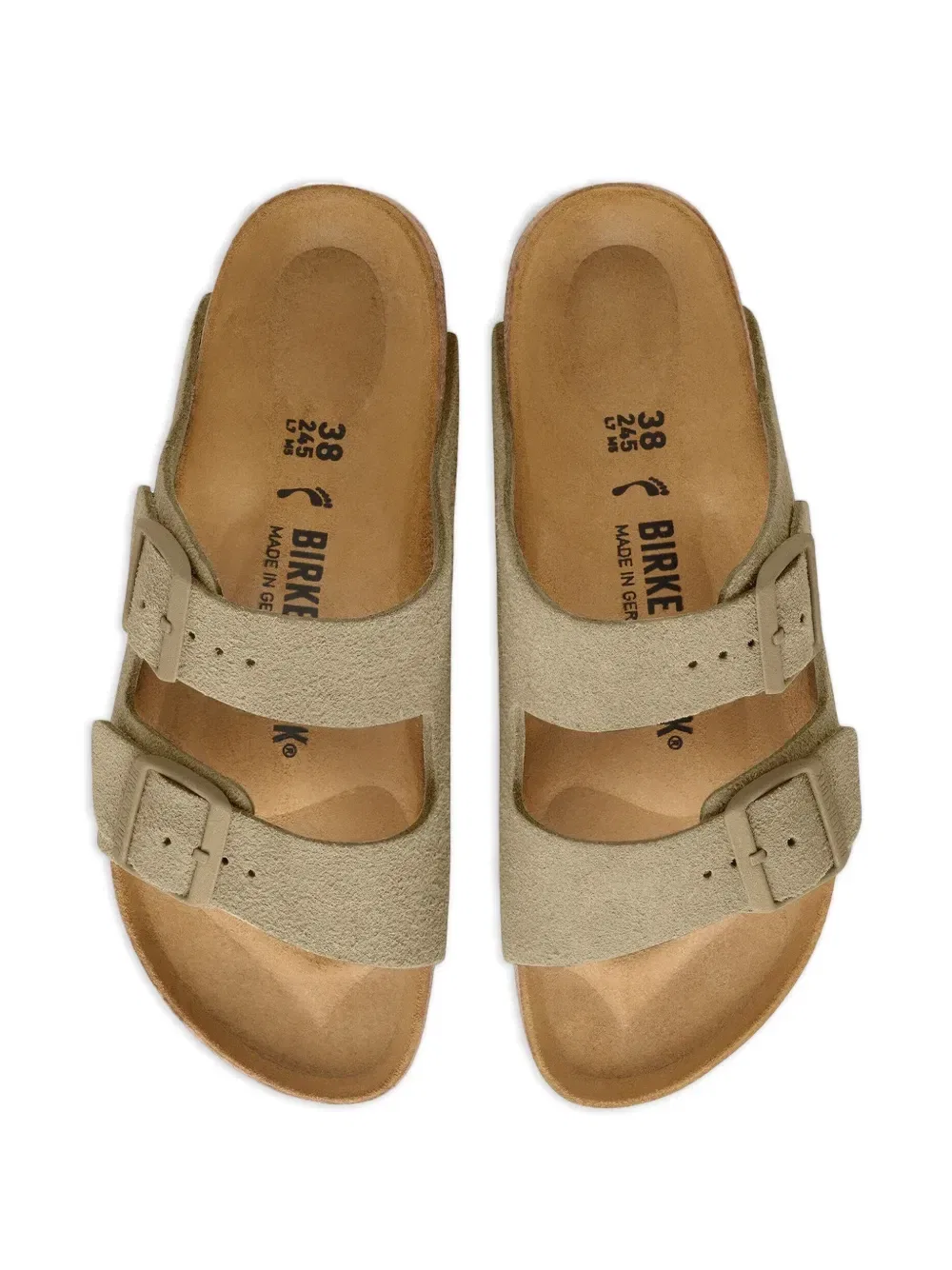 Замшевые сандалии Arizona с пряжками Birkenstock Kids, бежевый — фото 4