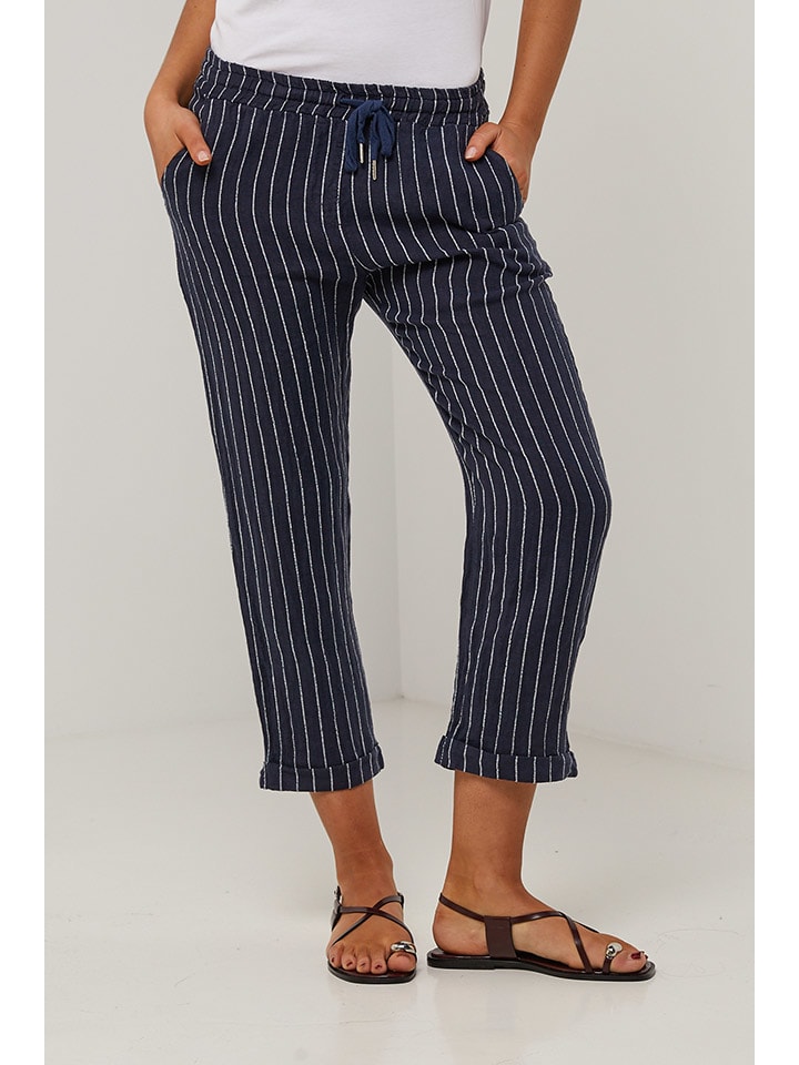 

Тканевые брюки Le Monde du Lin, темно-синий