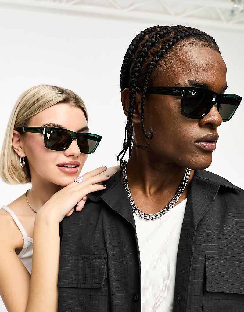 

Прозрачные зеленые квадратные солнцезащитные очки Ray-Ban Warren
