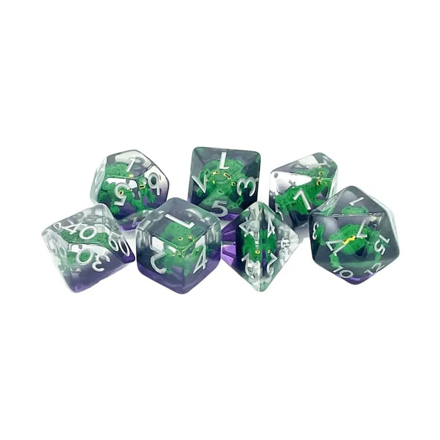 

Полисетная жаба с серебром (7), Acrylic-Resin Dice - Animal Kingdom