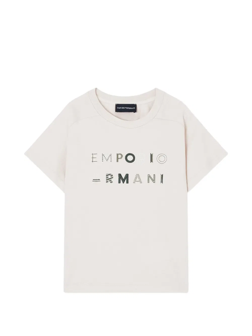 Футболка с вышивкой Emporio Armani Kids, нейтральный