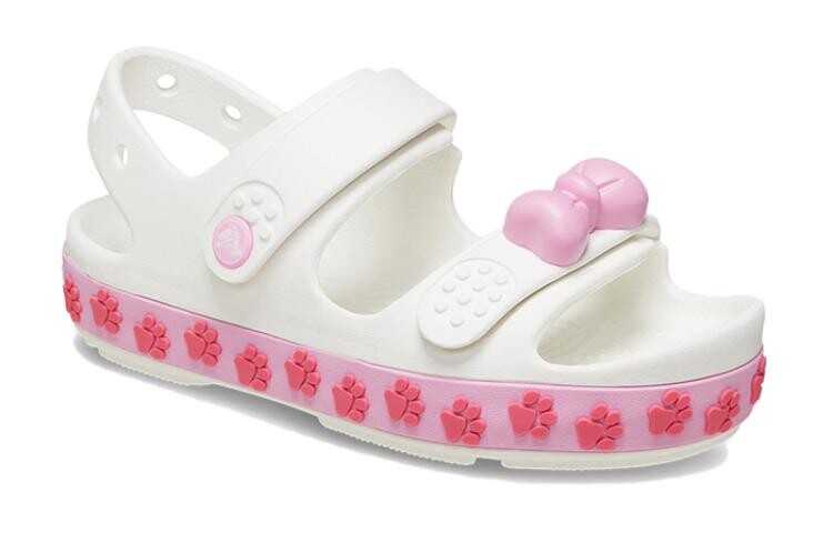 Детские сандалии детские белые/розовые Crocs, розовый — фото 3