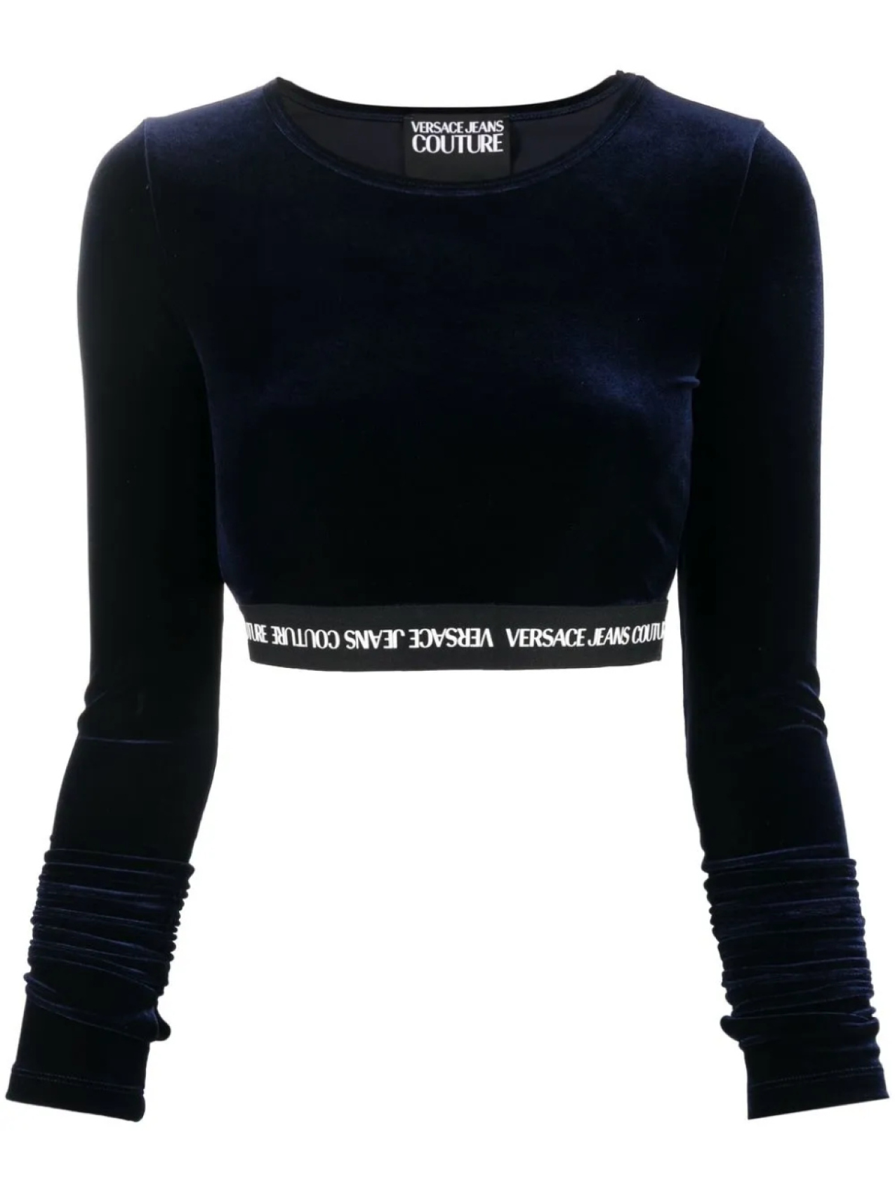 

Versace Jeans Couture укороченный топ с длинными рукавами и логотипом, синий