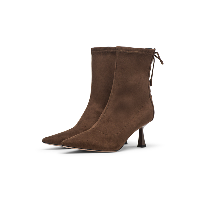 Coup De Foudre Женские ботильоны на каблуке 7 см шоколадно-коричневые, цвет Chocolate Brown — фото 2
