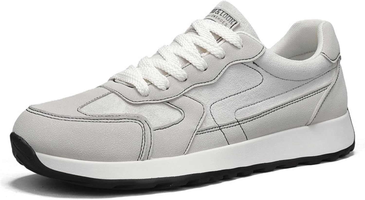 

Мужские замшевые кроссовки Мужские шнурованные модные кроссовки Удобные плоские повседневные обувь для ходьбы Простые кроссовки для бега Подходят для спортзала, вождения и активного отдыха на улице Houdbdol, бежевый