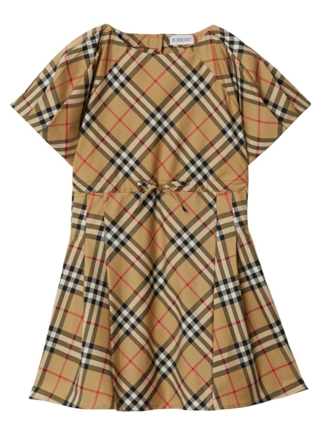 

Burberry Kids клетчатое платье мини со складками, нейтральный цвет