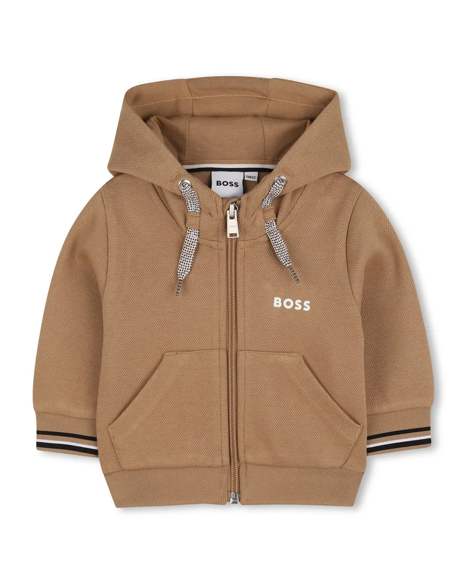

Детский свитшот с длинным рукавом Boss Kidswear, светло-коричневый