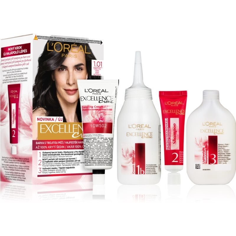 

Краска для волос L'Oreal Paris Excellence Creme оттенок 1.01 Deep Black 1 шт L’Oreal Paris