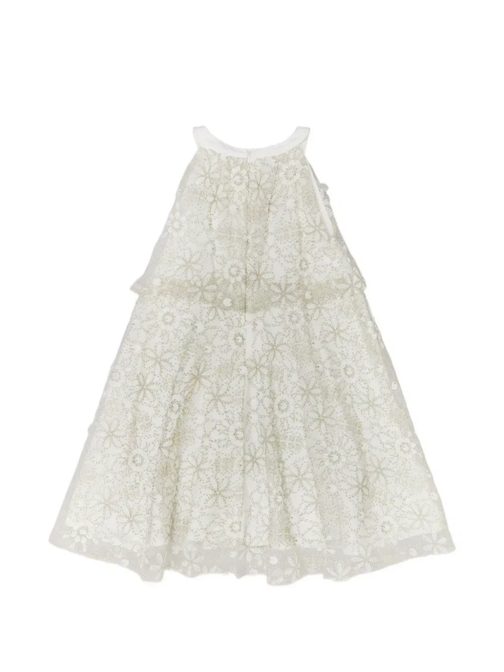 Платье с цветочным кружевом и многослойной отделкой Bcbg Kids, белый — фото 2