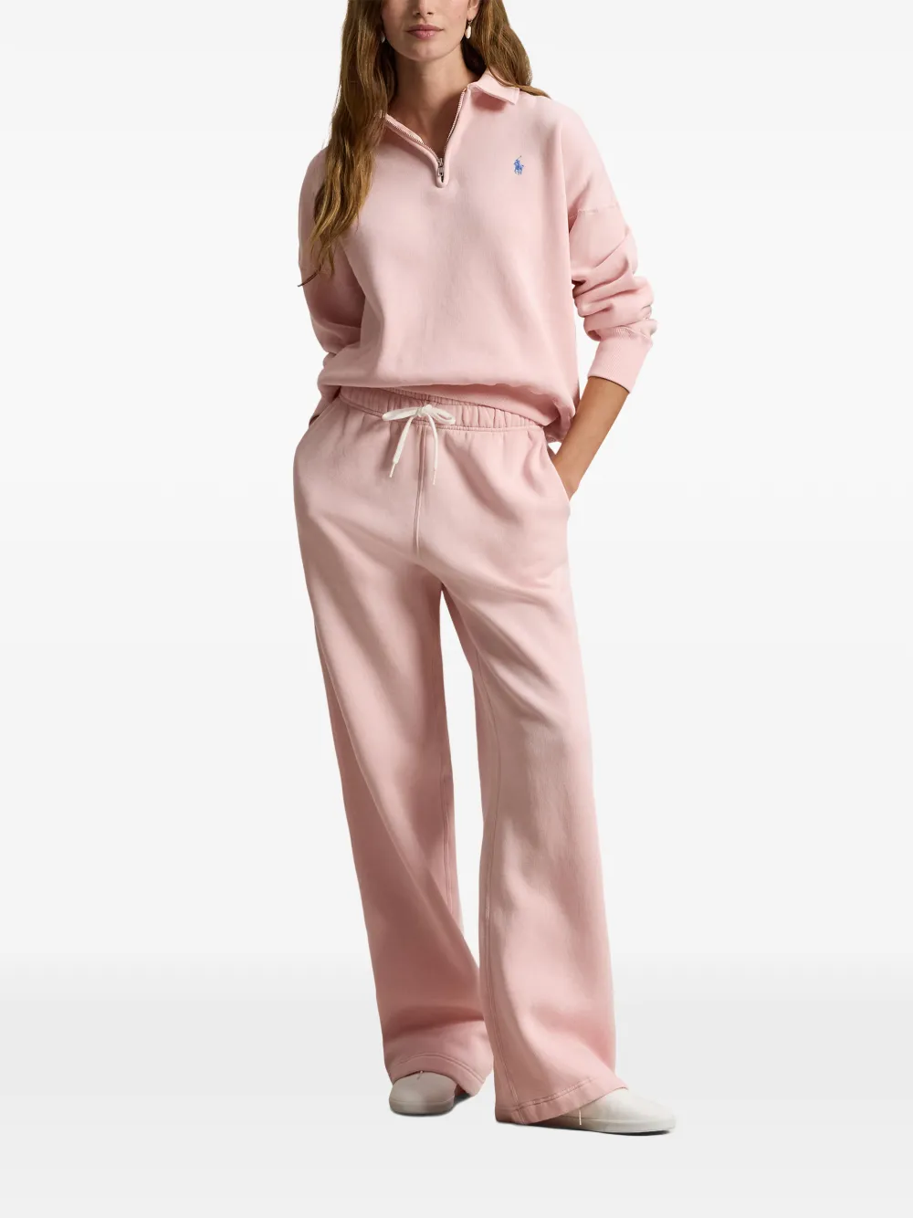 Брюки с кулиской и вышивкой Polo Ralph Lauren, розовый — фото 2