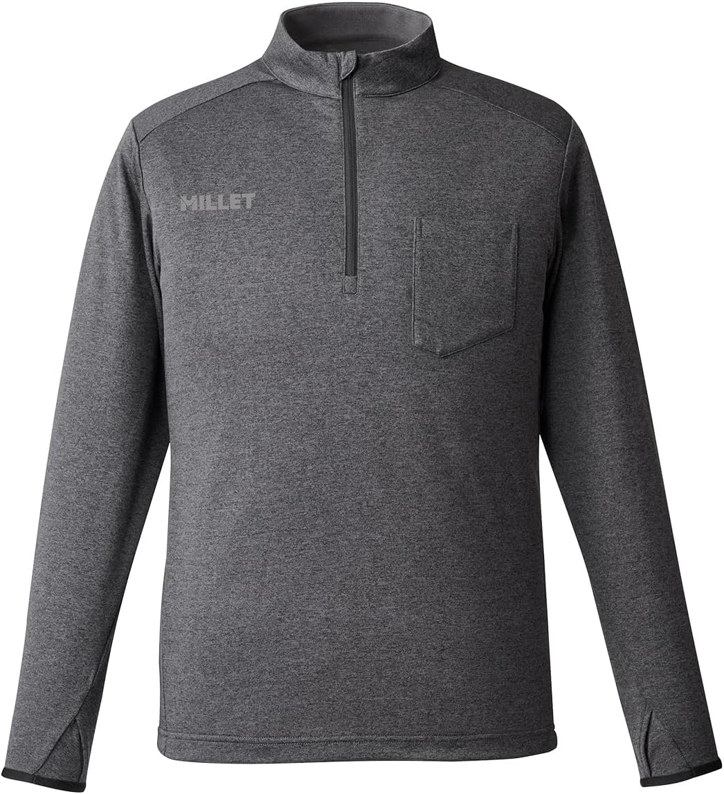 

Мужская футболка с длинным рукавом MILLET Mountain Inner Aira II на молнии MIV01980, угольный