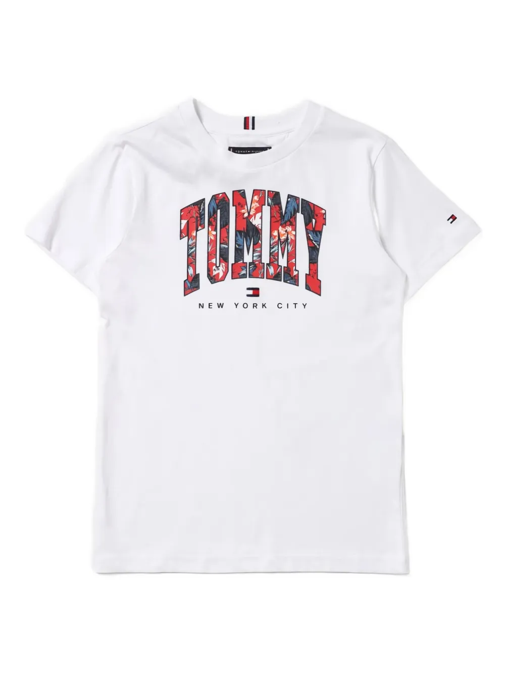 

Футболка с цветочным логотипом Tommy Hilfiger Junior, белый