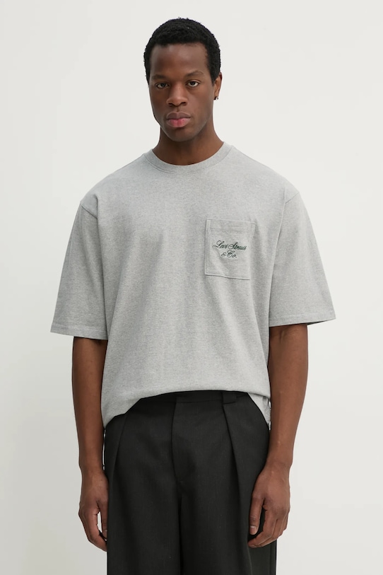

Хлопковая футболка HALF SLEEVE GR PCKT T Levi'S, серый