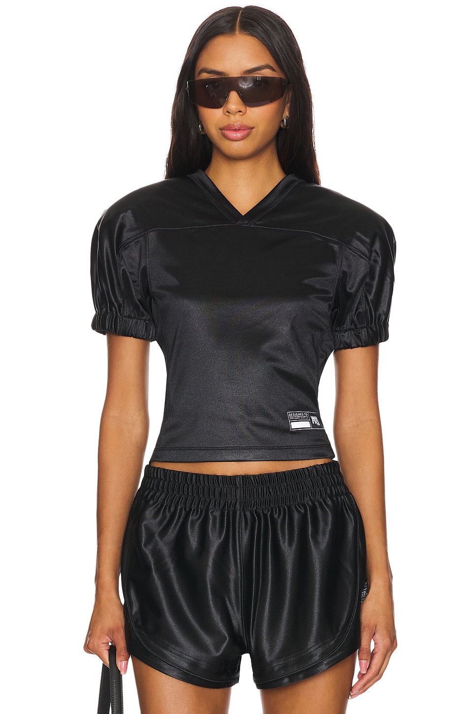 

Футболка облегающая с коротким рукавом Alexander Wang, черный