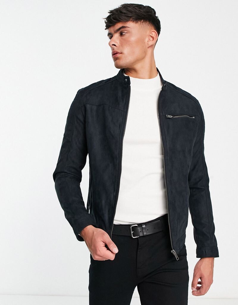 

Jack & Jones Essentials — косуха из искусственной кожи черного цвета