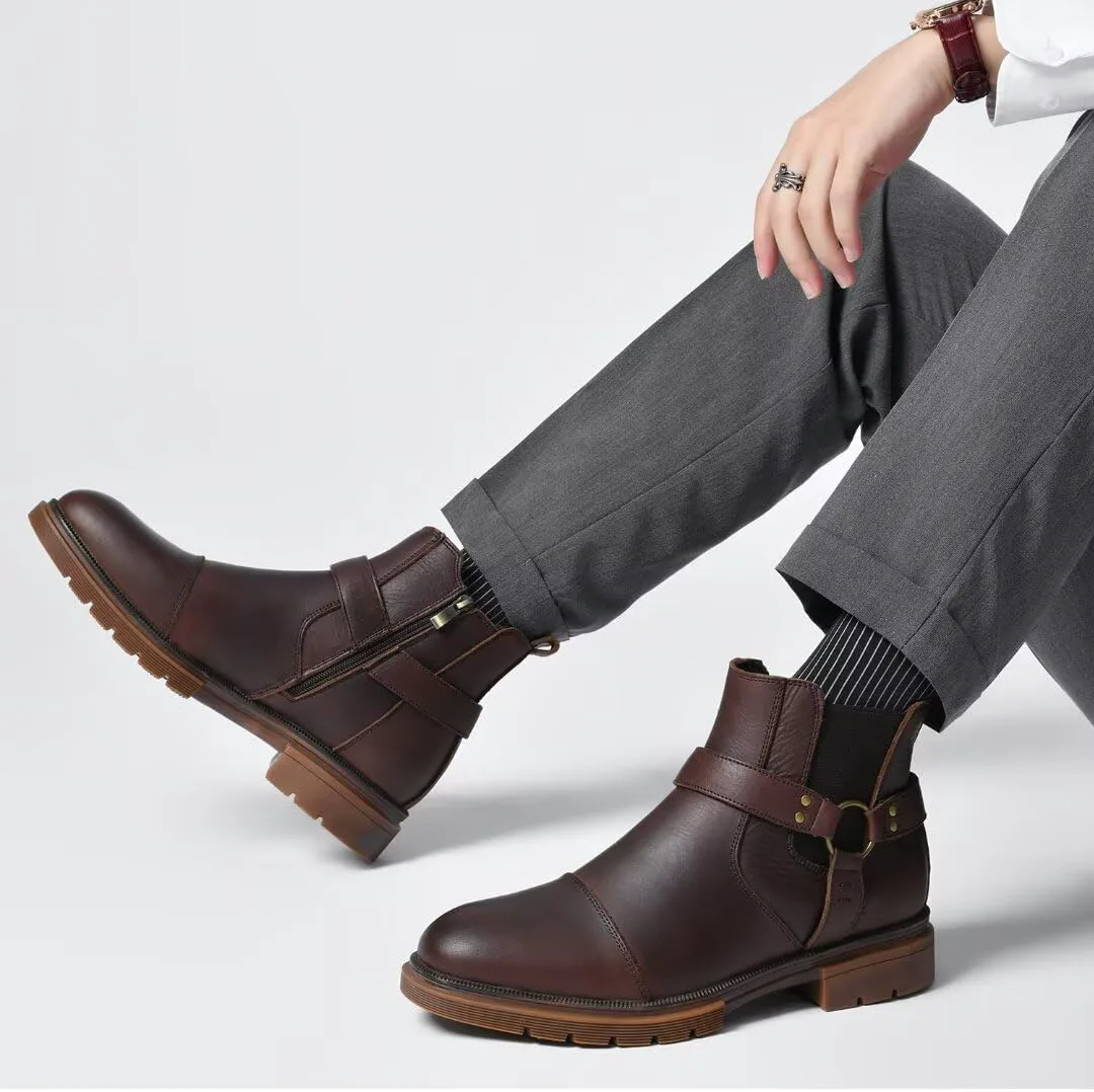 

Мужские ботинки-челси Arkbird Chelsea из натуральной кожи, оксфорды для повседневного и официального стиля, темно-коричневый