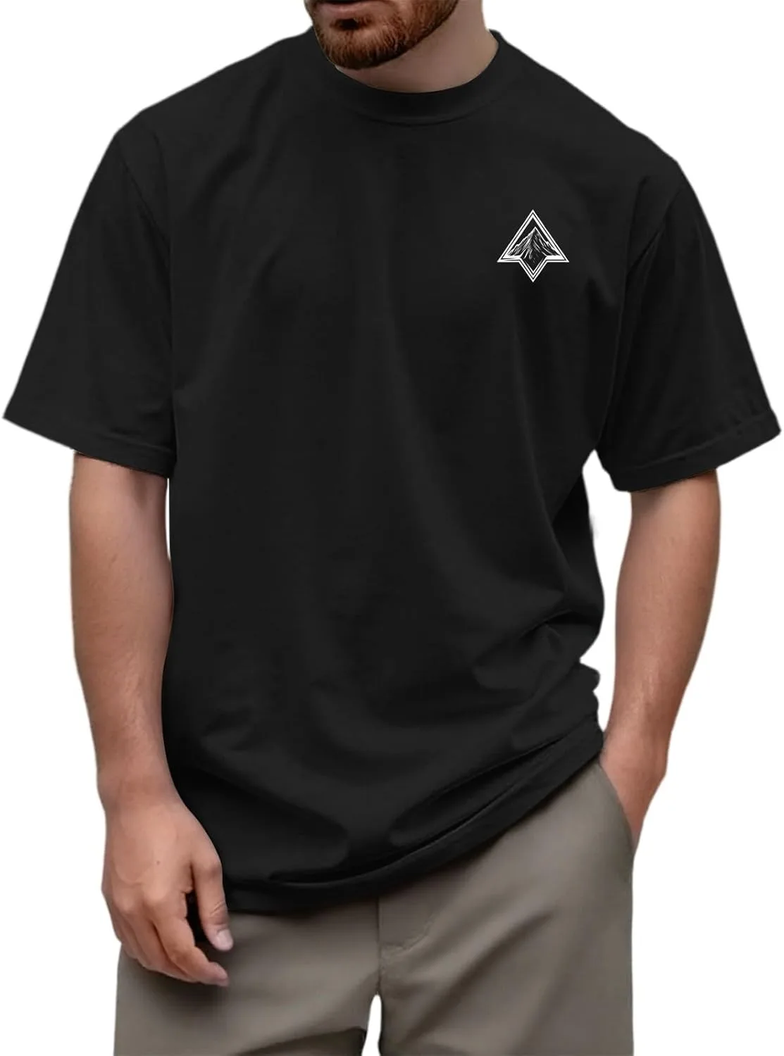 

Футболка мужская с принтом, короткий рукав, свободный крой FQZWONG