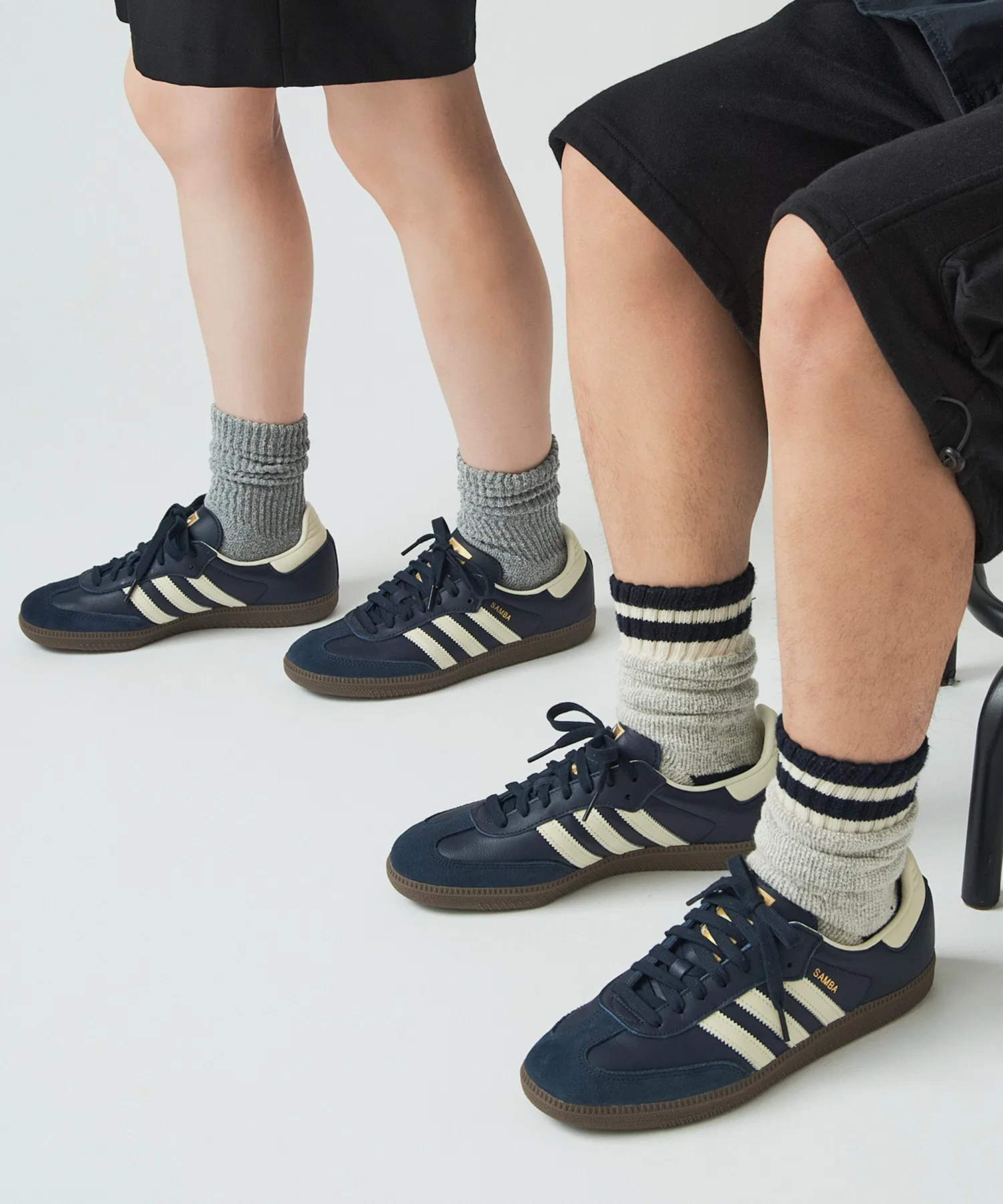 Унисекс кожаные кроссовки adidas Originals Samba OG тёмно-синие