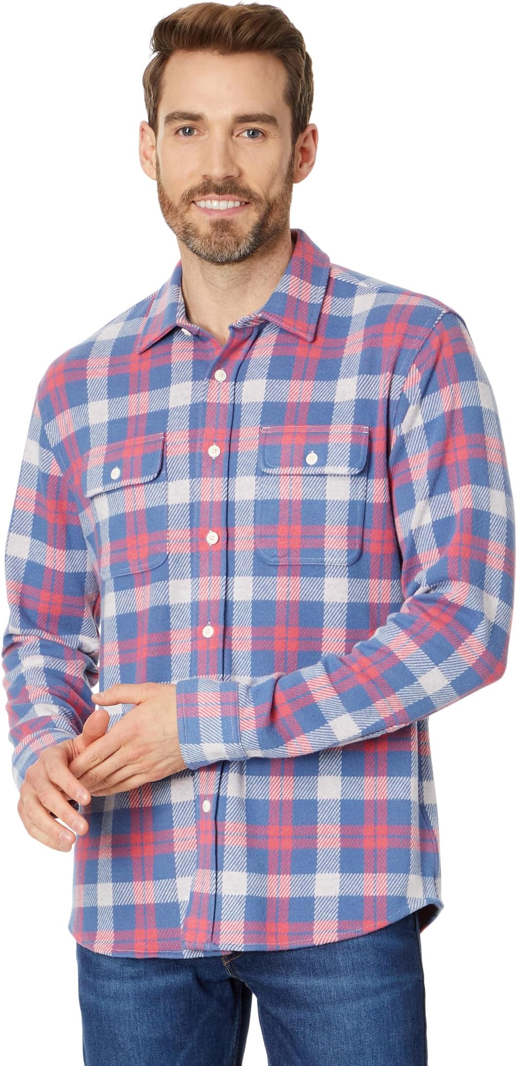 

Рубашка Faherty Legend Sweater Shirt, цвет Viewpoint Rose Plaid