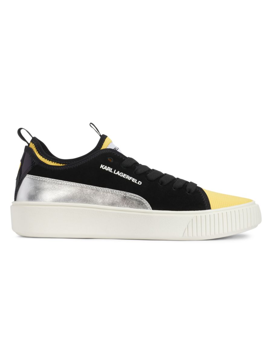 

Замшевые низкие кеды Karl Lagerfeld Paris, цвет Black Yellow