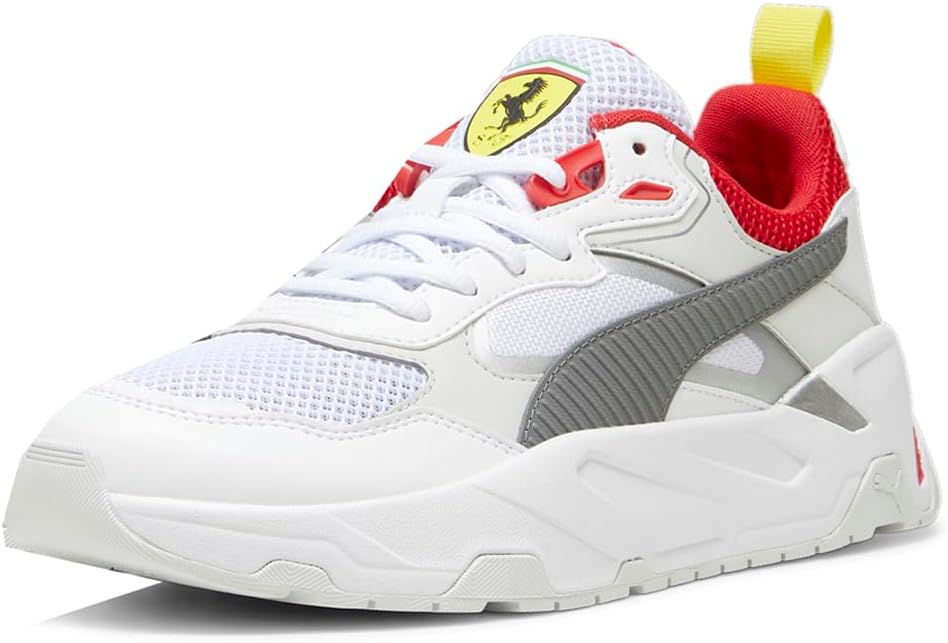 Мужские кроссовки PUMA Scuderia Ferrari Trinity со шнуровкой, повседневные- белые — фото 2