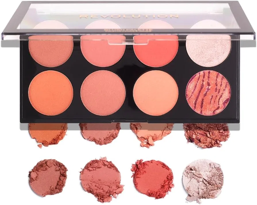 Палетка румян Teak 8 цветов Makeup Revolution Hot Spice