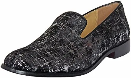 Лоферы кожаные LIBERTYZENO Mens Genuine Leather Tassel Loafer Slip On Dress Shoes, черный/серебристый