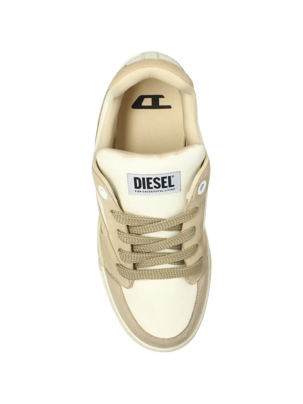 Кеды с комбинированными вставками Diesel, бежевый — фото 3