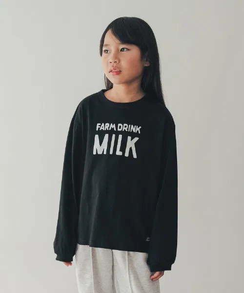 Детская футболка MILK ZERO standard с логотипом чёрная