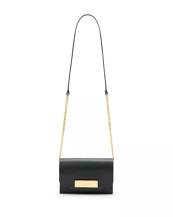 

Маленькая кожаная сумочка-клатч Etta Allsaints, черный