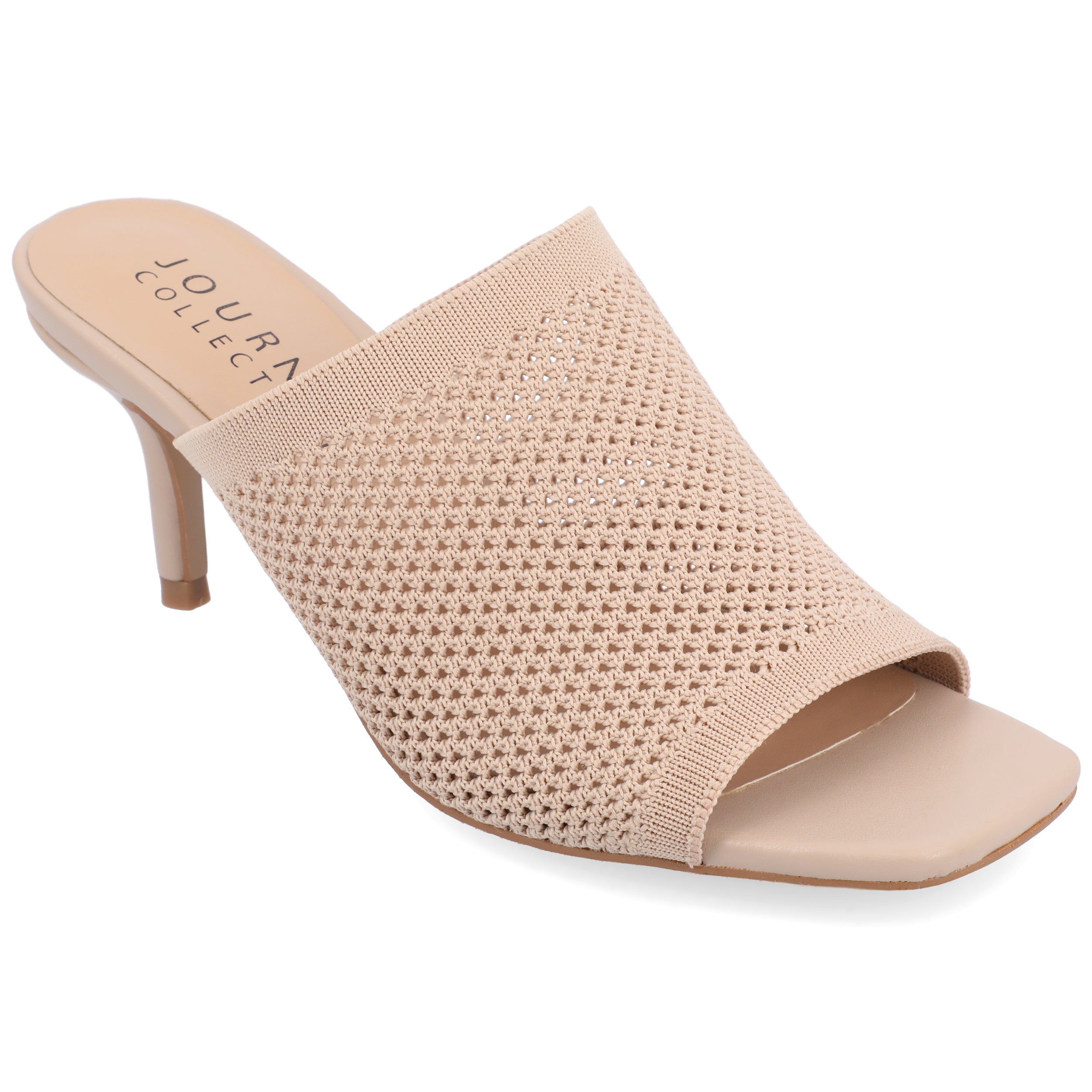 Journee Collection Женские Leighton Мягкие трикотажные слипоны с открытым носком, Taupe