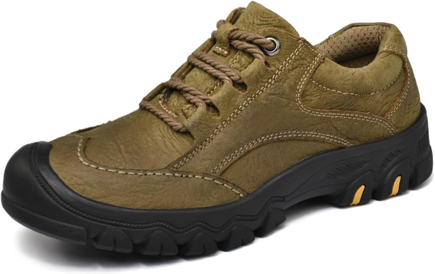 

Мужские кожаные походные ботинки на шнуровке - противоскользящие треккинговые кроссовки, дышащие, для прогулок на открытом воздухе, весна-осень, повседневная обувь Kelibasi, хаки