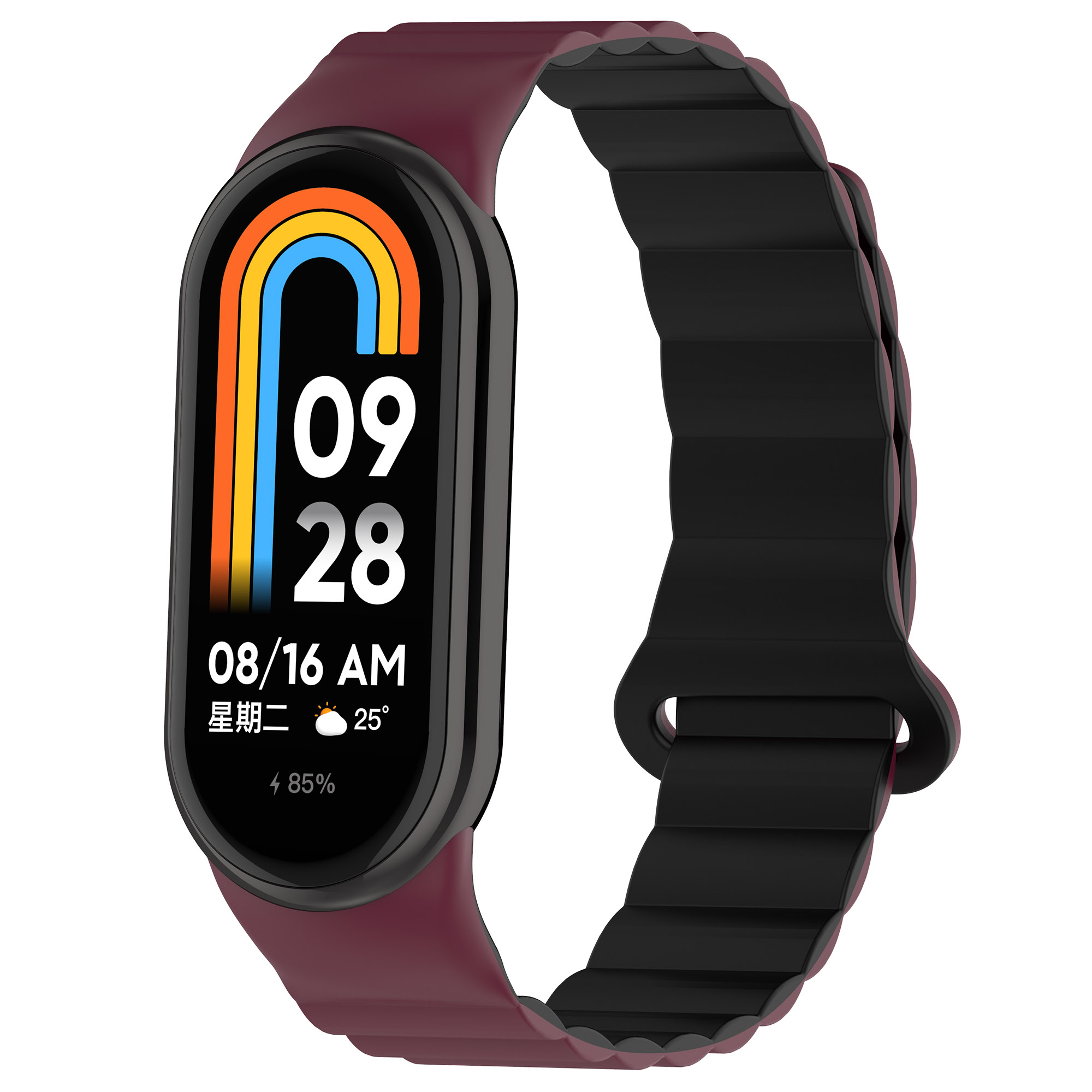 

IBOANN Часы Strap Xiaomi Compatibility Silicone Material, Burgundy Black