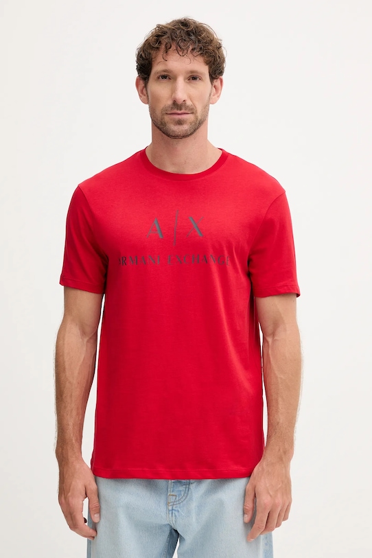 

Хлопковая футболка Armani Exchange, красный