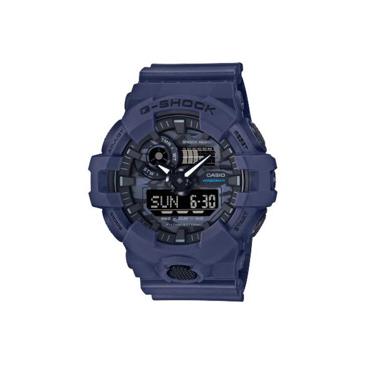 

Мужские часы с двойным жидкокристаллическим/аналоговым дисплеем Casio, синий